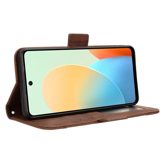 For Tecno Spark Go 2024 / Spark 20C Skin Feel Calf Texture Card Slots Leather Phone Case(Brown)