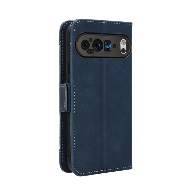 For Google Pixel 9 Pro Skin Feel Calf Texture Card Slots Leather Phone Case(Blue) - Google Cases by PMC TechLife | Online Shopping South Africa | PMC TechLife | Buy Now Pay Later Mobicred