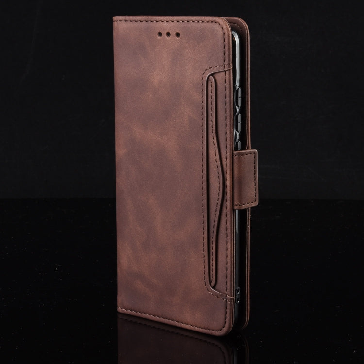 For Google Pixel 9 Skin Feel Calf Texture Card Slots Leather Phone Case(Brown) - Google Cases by PMC TechLife | Online Shopping South Africa | PMC TechLife | Buy Now Pay Later Mobicred