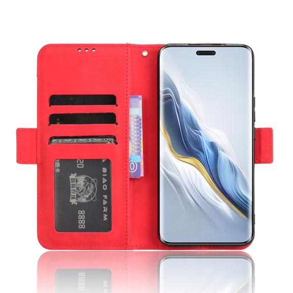 For Honor Magic6 Pro Skin Feel Calf Texture Card Slots Leather Phone Case(Red)