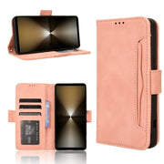 For Sony Xperia 1 VI 2024 Skin Feel Calf Texture Card Slots Leather Phone Case(Pink)