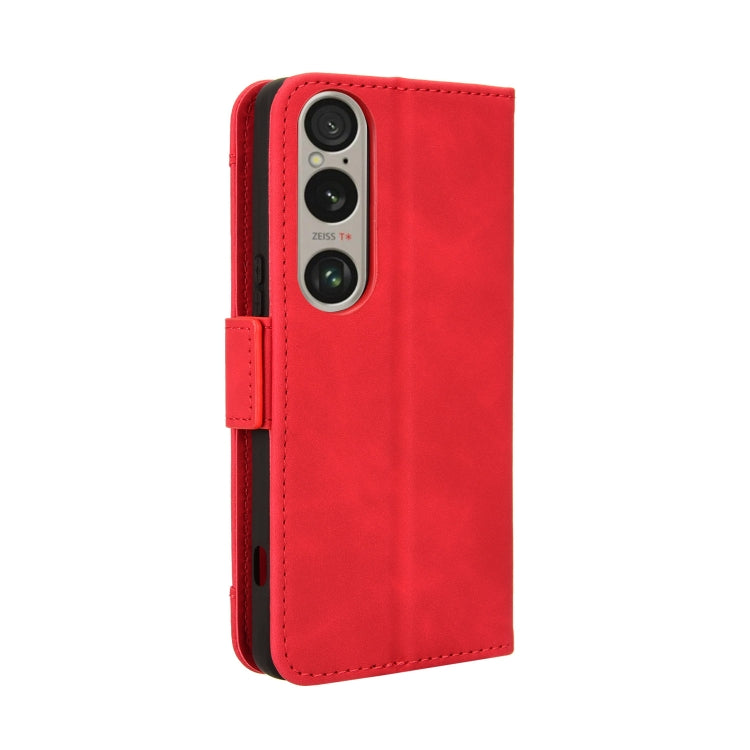 For Sony Xperia 1 VI 2024 Skin Feel Calf Texture Card Slots Leather Phone Case(Red)