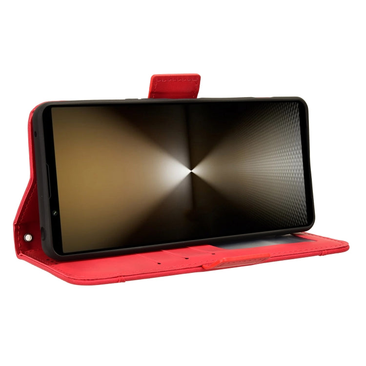 For Sony Xperia 1 VI 2024 Skin Feel Calf Texture Card Slots Leather Phone Case(Red)