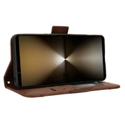 For Sony Xperia 1 VI 2024 Skin Feel Calf Texture Card Slots Leather Phone Case(Brown)