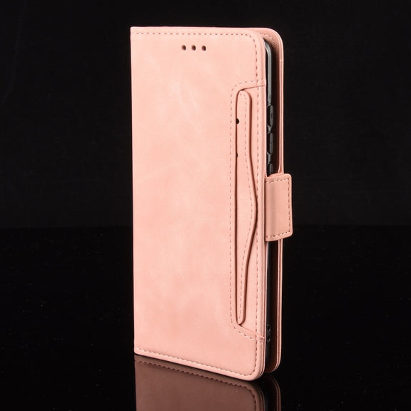 For Sony Xperia 10 VI 2024 Skin Feel Calf Texture Card Slots Leather Phone Case(Pink)