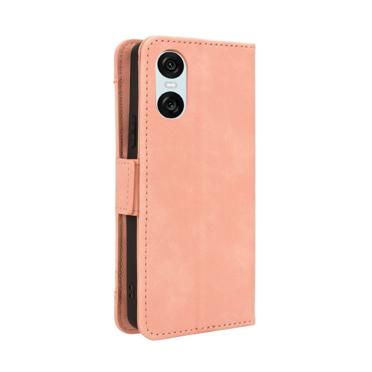 For Sony Xperia 10 VI 2024 Skin Feel Calf Texture Card Slots Leather Phone Case(Pink)