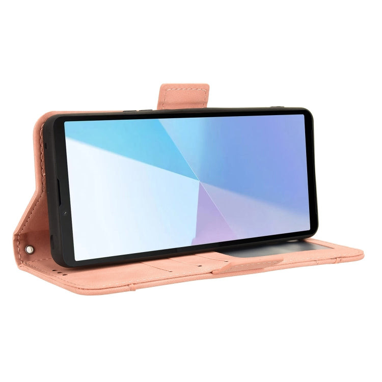 For Sony Xperia 10 VI 2024 Skin Feel Calf Texture Card Slots Leather Phone Case(Pink)