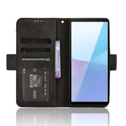 For Sony Xperia 10 VI 2024 Skin Feel Calf Texture Card Slots Leather Phone Case(Black)