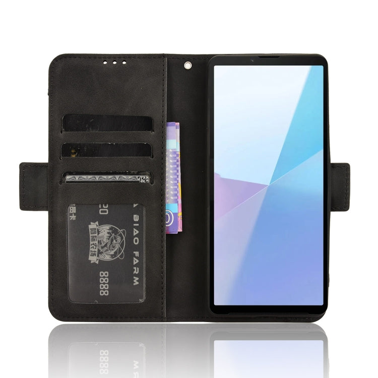For Sony Xperia 10 VI 2024 Skin Feel Calf Texture Card Slots Leather Phone Case(Black)