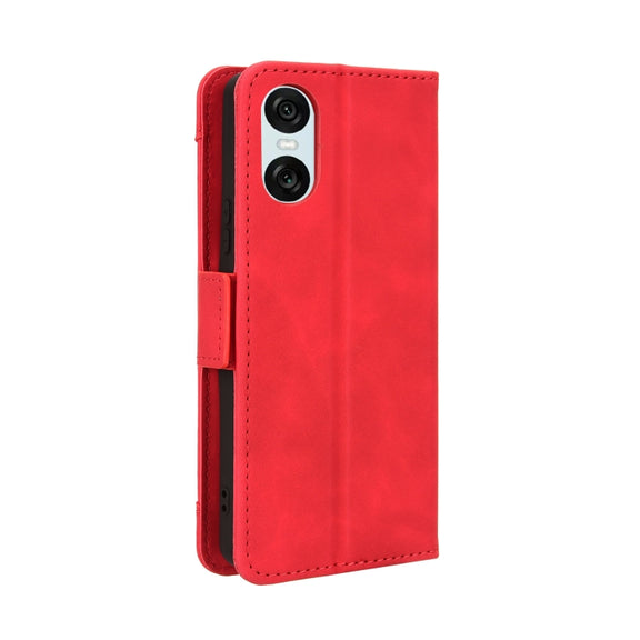 For Sony Xperia 10 VI 2024 Skin Feel Calf Texture Card Slots Leather Phone Case(Red)