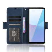 For Sony Xperia 10 VI 2024 Skin Feel Calf Texture Card Slots Leather Phone Case(Blue)
