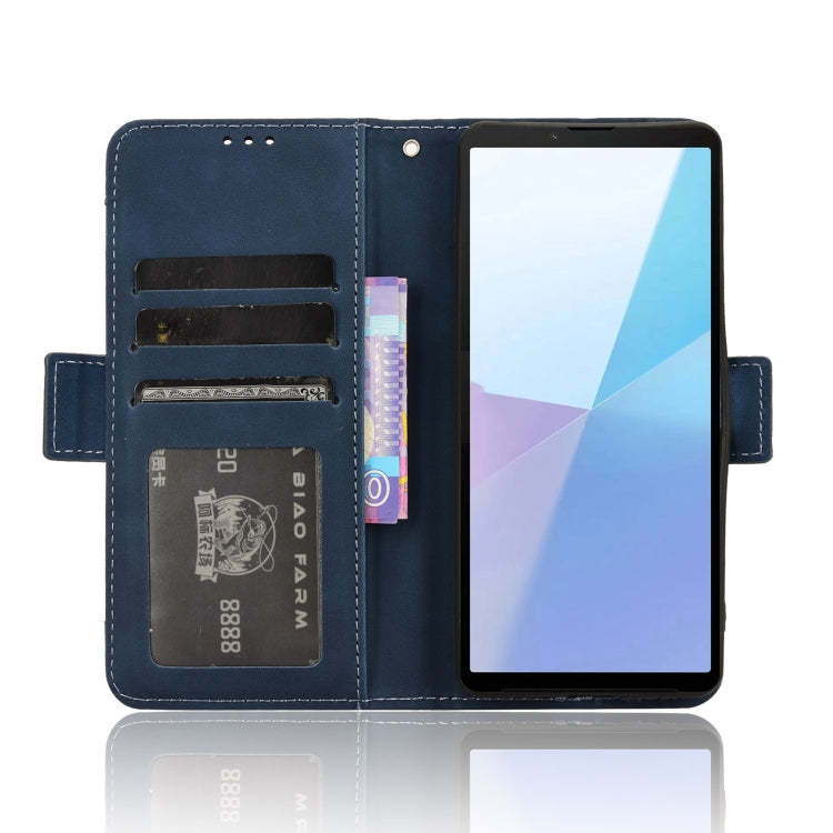 For Sony Xperia 10 VI 2024 Skin Feel Calf Texture Card Slots Leather Phone Case(Blue)