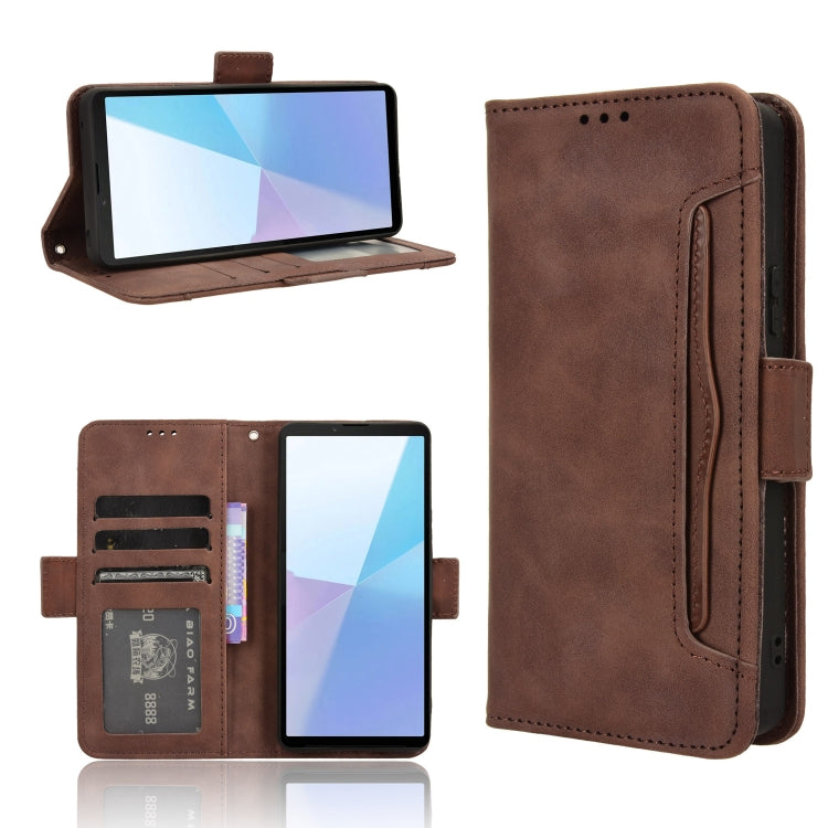 For Sony Xperia 10 VI 2024 Skin Feel Calf Texture Card Slots Leather Phone Case(Brown) - Sony Cases by PMC Jewellery | Online Shopping South Africa | PMC Jewellery | Buy Now Pay Later Mobicred