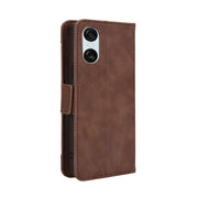 For Sony Xperia 10 VI 2024 Skin Feel Calf Texture Card Slots Leather Phone Case(Brown)
