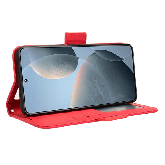 For Xiaomi Redmi K70 / K70 Pro 5G Skin Feel Calf Texture Card Slots Leather Phone Case(Red)