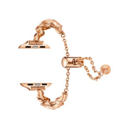 Ribbon Wave Metal Watch Band For Apple Watch 9 41mm(Rose Gold)