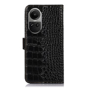 For OPPO Reno10 5G / 10 Pro 5G Global Crocodile Top Layer Cowhide Leather Phone Case(Black)