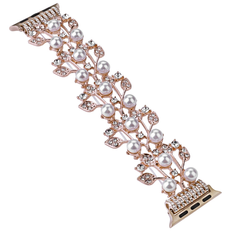 Four-leaf Bead Metal Watch Band For Apple Watch Ultra 2 49mm(Rose Gold)