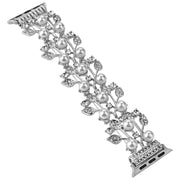 Four-leaf Bead Metal Watch Band For Apple Watch 9 45mm(Silver)