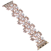 Four-leaf Bead Metal Watch Band For Apple Watch Series 10 46mm(Rose Gold)