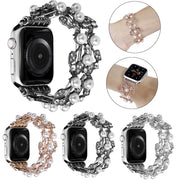 Four-leaf Bead Metal Watch Band For Apple Watch Ultra 2 49mm(Silver)