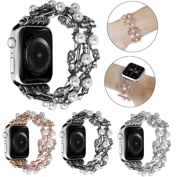 Four-leaf Bead Metal Watch Band For Apple Watch Ultra 2 49mm(Silver)