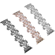 Four-leaf Bead Metal Watch Band For Apple Watch 9 45mm(Silver)