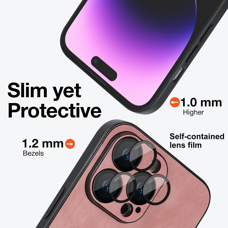 For iPhone 14 Pro Skin Feel Leather MagSafe Magnetic Phone Case(Pink) - free shipping - PMC TechLife - Order now!