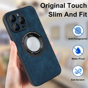 For iPhone 14 Pro Max Skin Feel Leather MagSafe Magnetic Phone Case(Blue)