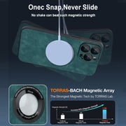 For iPhone 13 Pro Skin Feel Leather MagSafe Magnetic Phone Case(Green)