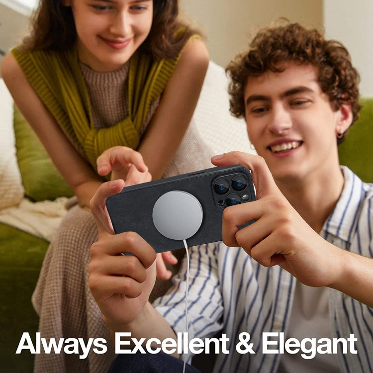 For iPhone 11 Pro Max Skin Feel Leather MagSafe Magnetic Phone Case(Black) - free shipping - PMC TechLife - Order now!