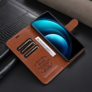 For vivo X100 5G AZNS Sheepskin Texture Flip Leather Phone Case(Brown)