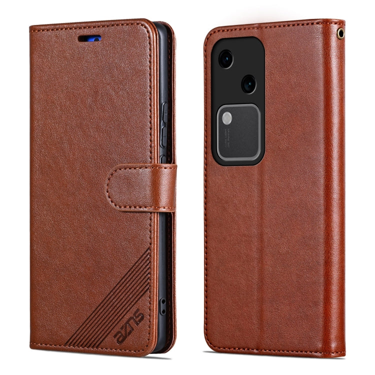 For vivo S18 AZNS Sheepskin Texture Flip Leather Phone Case(Brown) - vivo Cases by AZNS | Online Shopping South Africa | PMC TechLife | Buy Now Pay Later Mobicred