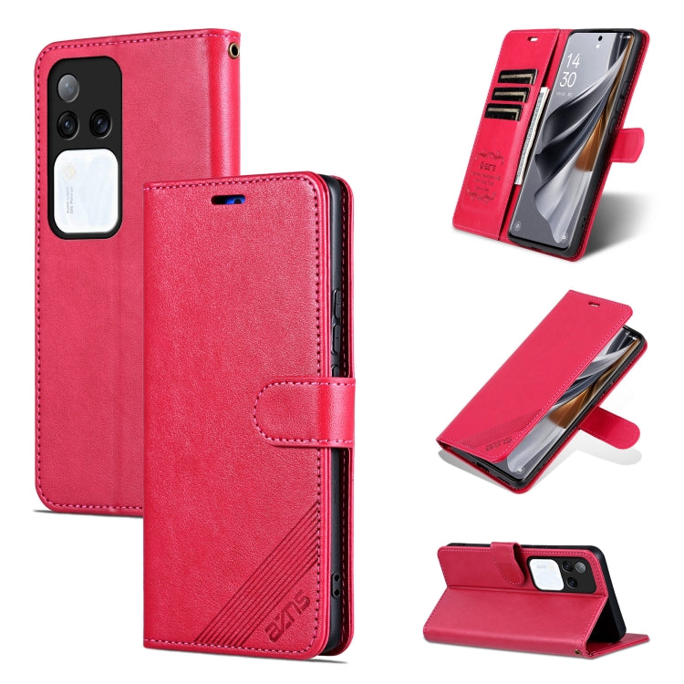 For vivo S18 Pro AZNS Sheepskin Texture Flip Leather Phone Case(Red) - vivo Cases by AZNS | Online Shopping South Africa | PMC TechLife | Buy Now Pay Later Mobicred