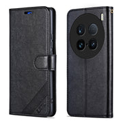 For vivo X100 Ultra AZNS Sheepskin Texture Flip Leather Phone Case(Black)