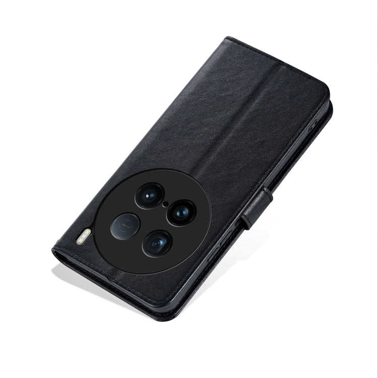For vivo X100 Ultra AZNS Sheepskin Texture Flip Leather Phone Case(Black)