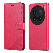 For vivo X100 Ultra AZNS Sheepskin Texture Flip Leather Phone Case(Red)