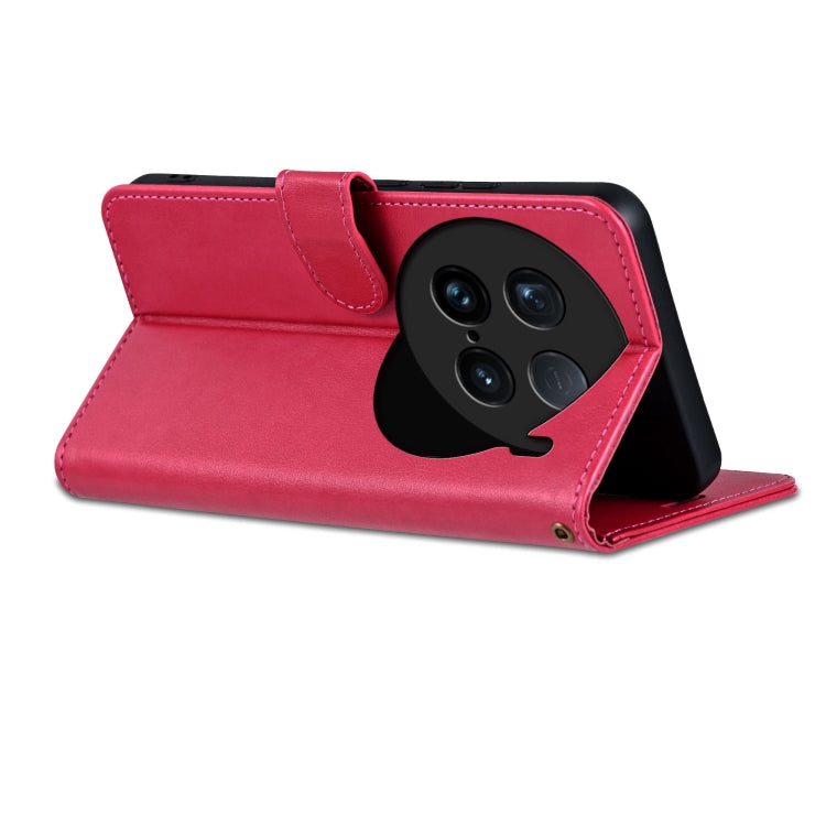 For vivo X100 Ultra AZNS Sheepskin Texture Flip Leather Phone Case(Red)