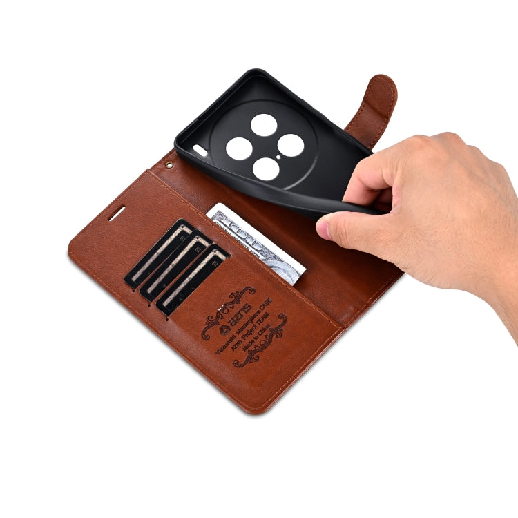 For vivo X100 Ultra AZNS Sheepskin Texture Flip Leather Phone Case(Brown)