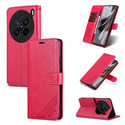 For vivo X200 Pro AZNS Sheepskin Texture Flip Leather Phone Case(Red)