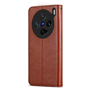 For vivo X200 Pro mini AZNS Sheepskin Texture Flip Leather Phone Case(Brown)
