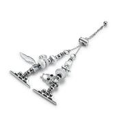 Bead Bracelet Metal Watch Band For Apple Watch SE 2023 44mm(Silver Owl)