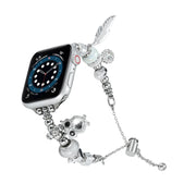 Bead Bracelet Metal Watch Band For Apple Watch SE 2023 40mm(Silver Owl)