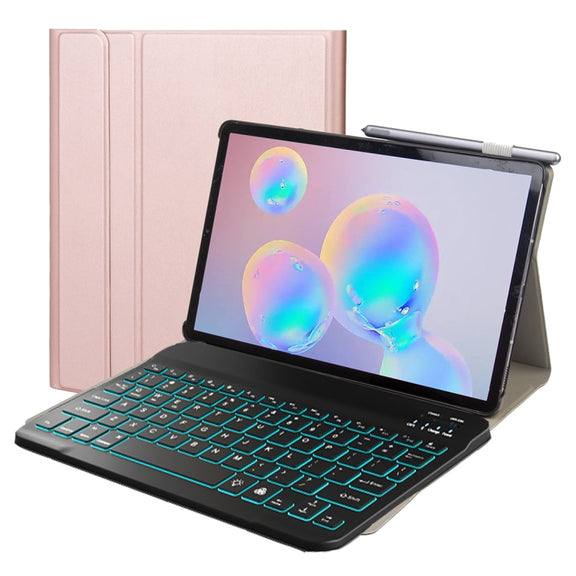 DY-M10P For Lenovo Smart Tab M10 HPD Plus TB-X606F 10.3 inch 2 in 1 Removable Magnetic ABS Bluetooth Keyboard + Protective Leather Tablet Case with Stand & Sleep / Wake-up & Pen Holder(Rose Gold)