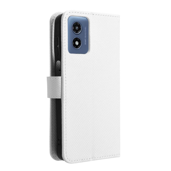 For Motorola Moto G Play 4G 2024 Diamond Texture Leather Phone Case(White)