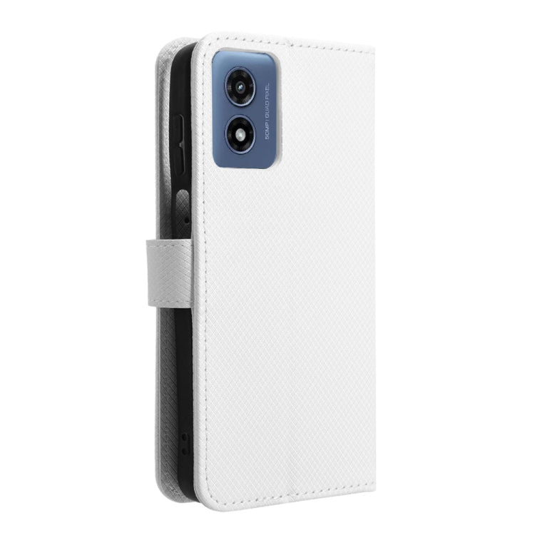 For Motorola Moto G Play 4G 2024 Diamond Texture Leather Phone Case(White)