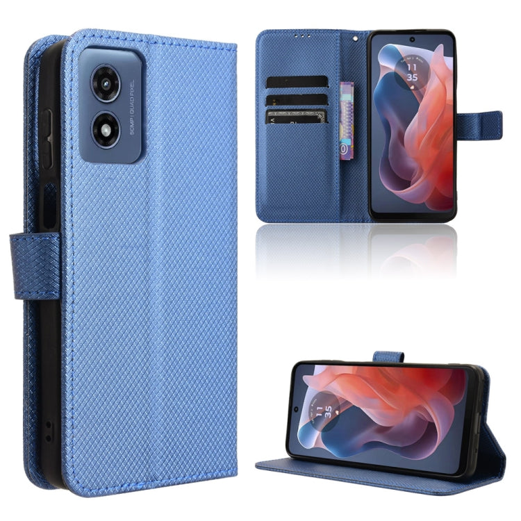 For Motorola Moto G Play 4G 2024 Diamond Texture Leather Phone Case(Blue) - Motorola Cases by PMC Jewellery | Online Shopping South Africa | PMC Jewellery | Buy Now Pay Later Mobicred