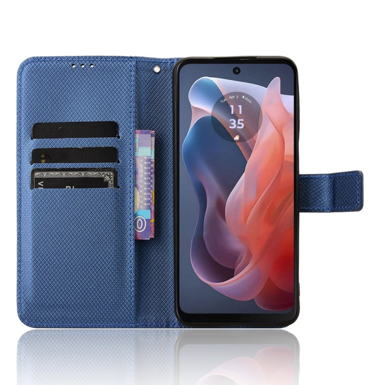 For Motorola Moto G Play 4G 2024 Diamond Texture Leather Phone Case(Blue) - Motorola Cases by PMC Jewellery | Online Shopping South Africa | PMC Jewellery | Buy Now Pay Later Mobicred