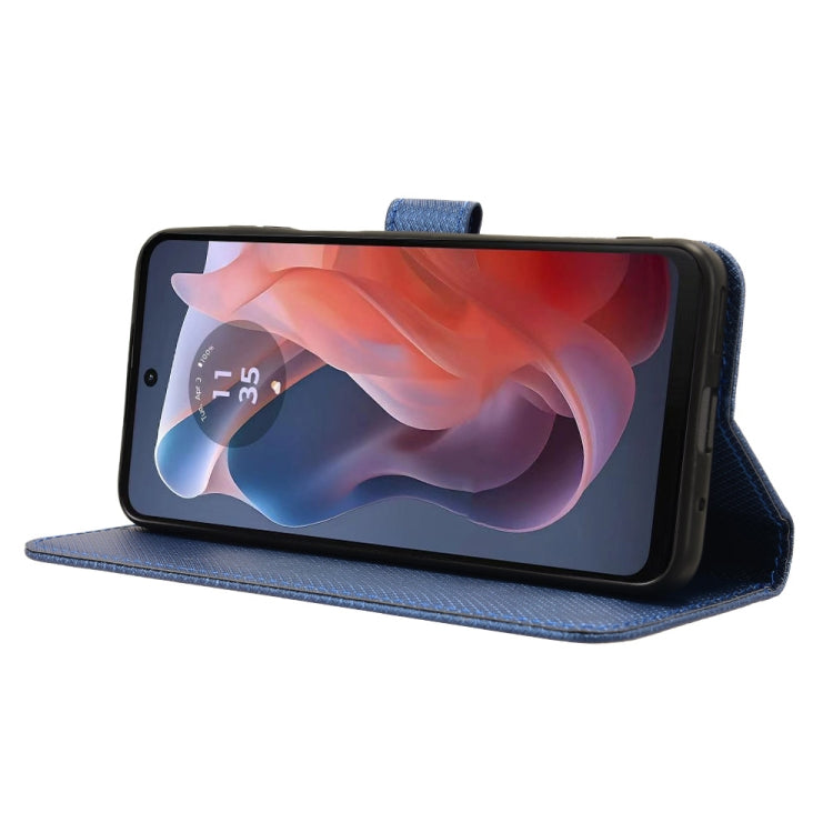 For Motorola Moto G Play 4G 2024 Diamond Texture Leather Phone Case(Blue) - Motorola Cases by PMC Jewellery | Online Shopping South Africa | PMC Jewellery | Buy Now Pay Later Mobicred