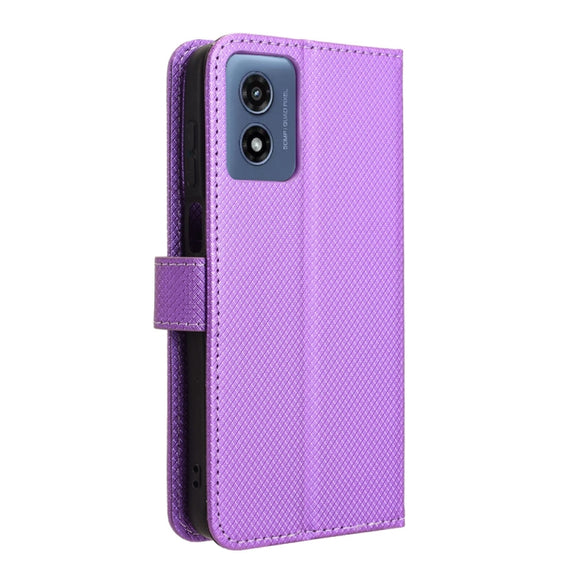 For Motorola Moto G Play 4G 2024 Diamond Texture Leather Phone Case(Purple)